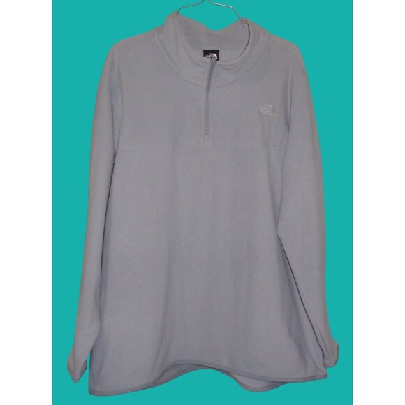 New The North Face Gray Fleece Pullover Jacket Top TKA Glacier Lightweight 1X - Picture 1 of 4